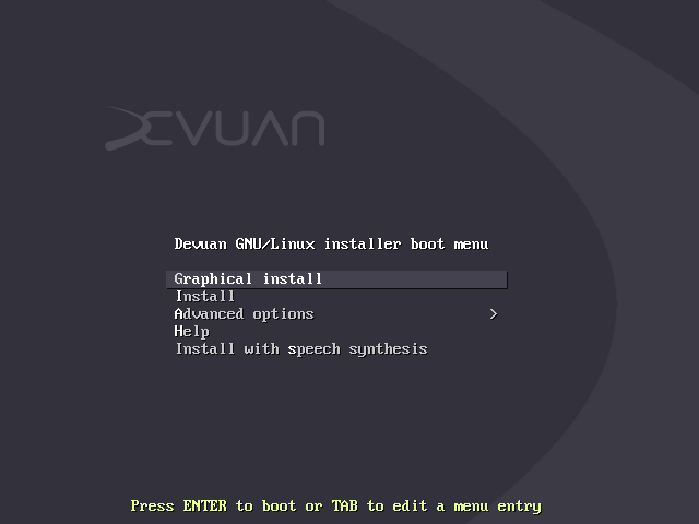 Devuan install first boot