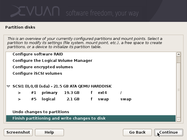 Write changes to disk